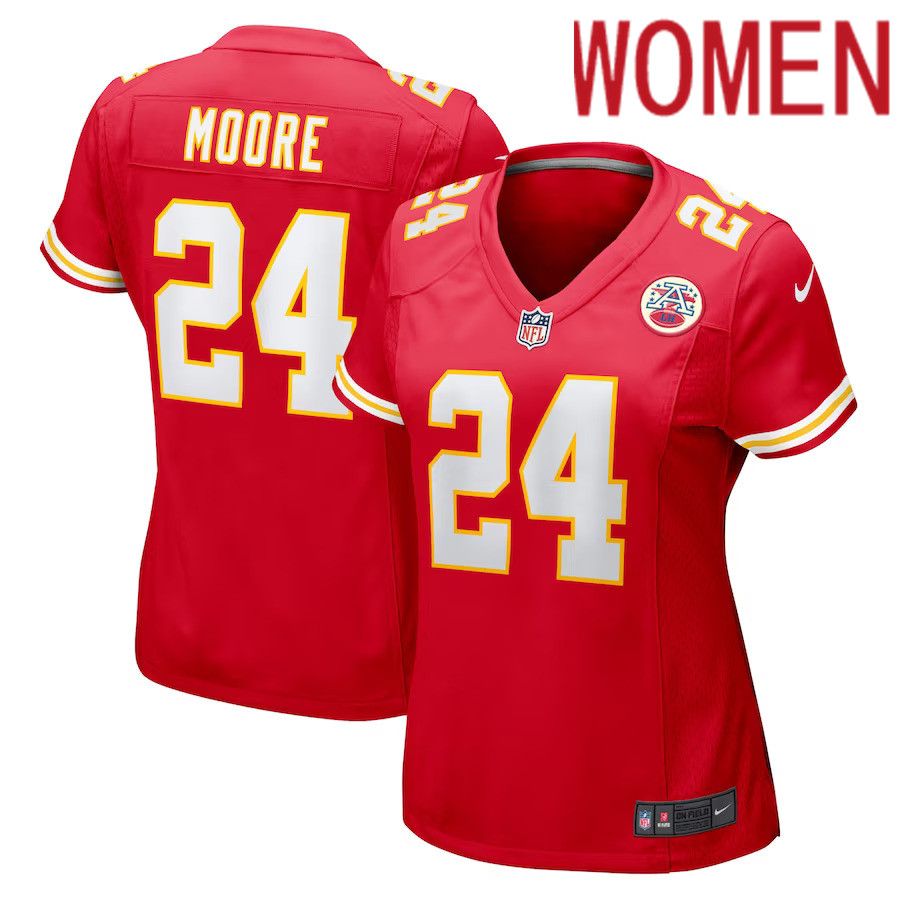Women Kansas City Chiefs 24 Skyy Moore Nike Red Game Player NFL Jersey